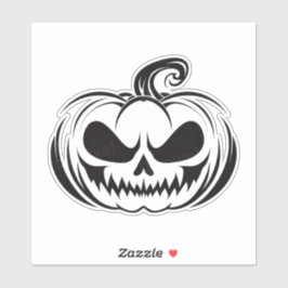 Pumpkin med ansikte stencil med skalle klistermärken