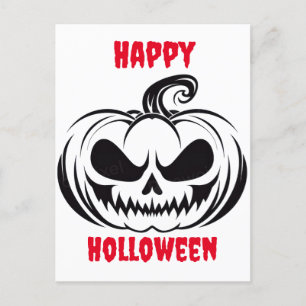 Pumpkin med ansikte stencil med skalle vykort