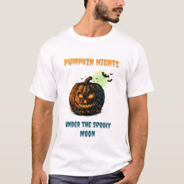 Pumpkin med Full Moon & Halloween T Shirt