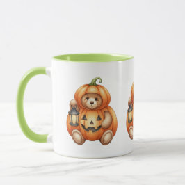 Pumpkin med Lantern, Nalle, Halloween, Autho Mugg