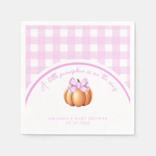 Pumpkin med rosa bog i babyduschen i bur pappersservett