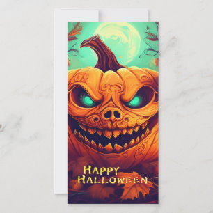 Pumpkin med Scary Ansikte Bland ljus, Halloween