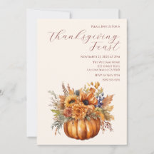 Pumpkin med thanksgiving-Elegant-blommor-