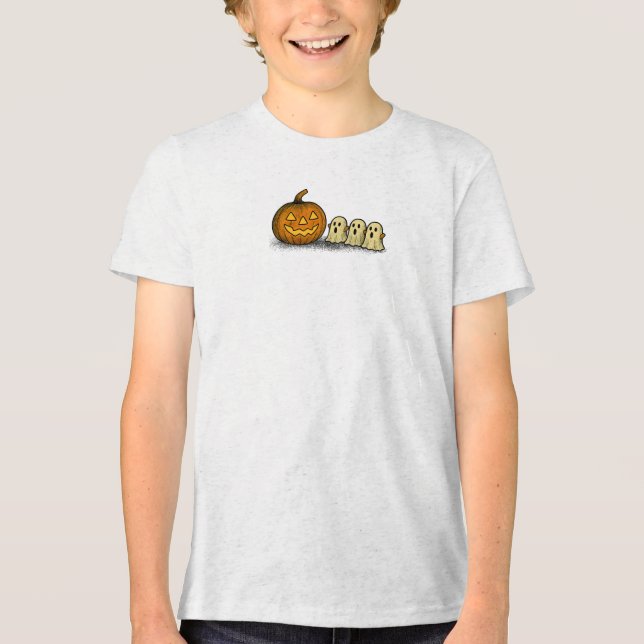 Pumpkin med tre Spooky Spöken T Shirt (Framsida)