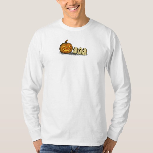 Pumpkin med tre Spooky Spöken T Shirt (Framsida)