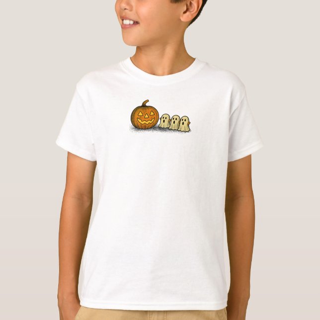 Pumpkin med tre Spooky Spöken T Shirt (Framsida)