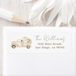 Pumpkin-minialistisk enkel modern, modern barnsköt returadress etikett