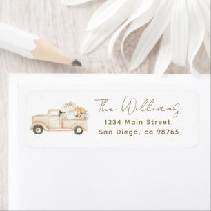 Pumpkin-minialistisk enkel modern, modern barnsköt returadress etikett