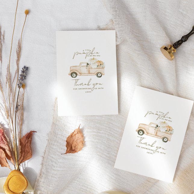 Pumpkin-minialistisk enkel modern, modern barnsköt tack kort (Skapare uppladdad)