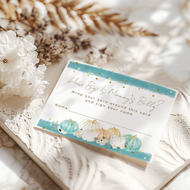 Pumpkin Minimalist Fall Pojke Shower Game Tilläggskort (Skapare uppladdad)