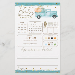 Pumpkin Minimalist Fall Pojke Shower-spel