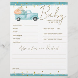 Pumpkin Minimalist Fall Pojke Shower-spel