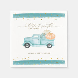 Pumpkin Minimalist Modern Fall Pojke Shower Pappersservett