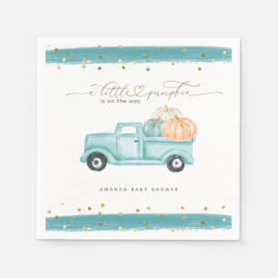 Pumpkin Minimalist Modern Fall Pojke Shower Pappersservett