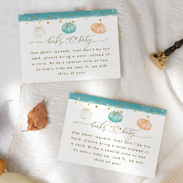 Pumpkin Minimalist Modern Fall Pojke Shower Tilläggskort