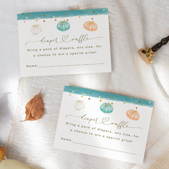 Pumpkin Minimalist Modern Fall Pojke Shower Tilläggskort (Skapare uppladdad)