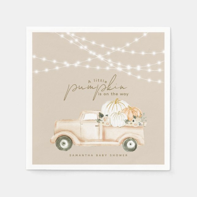 Pumpkin - minimalistisk modern barnskötare pappersservett (Framsidan)