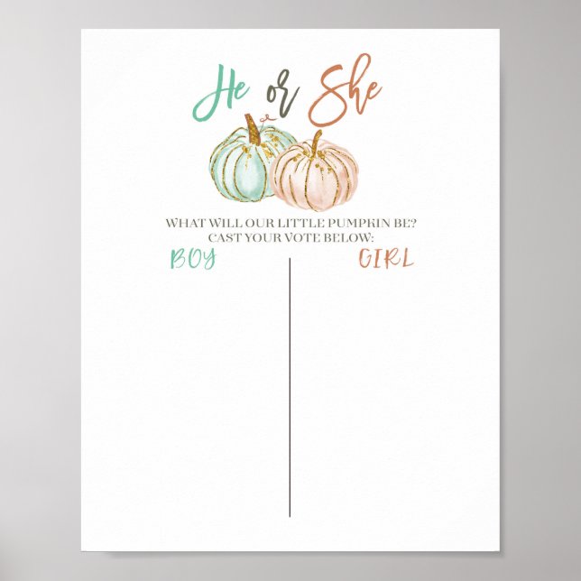 Pumpkin Mint och Peach Votering Board Poster (Framsidan)