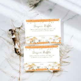 Pumpkin Modern Fall Baby Shower Diaper Raffle Tilläggskort