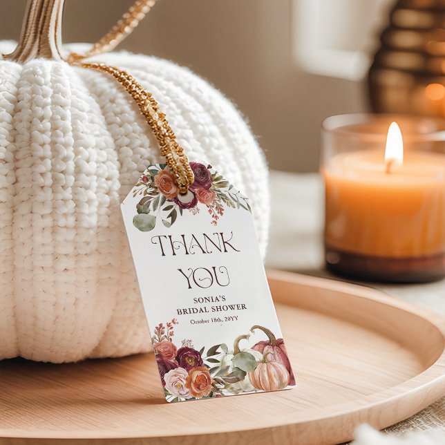 Pumpkin-Möhippa för höstblooms Presentetikett (Skapare uppladdad)