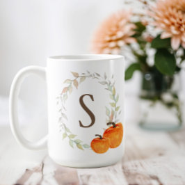 Pumpkin Monogrammed Kaffemugg