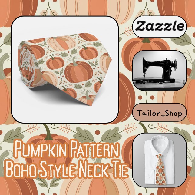 Pumpkin Mönster Boho Stil Slips (Pumpkin Pattern Boho Style Neck Tie)