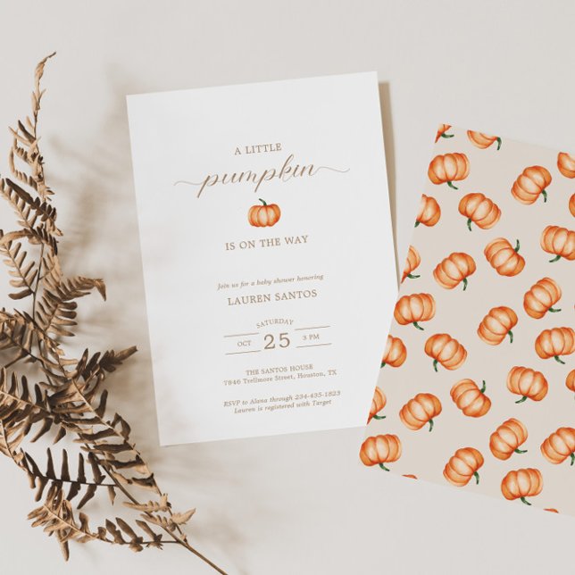 Pumpkin Mönster Fall Baby Shower | Inbjudan (Available for print and instant digital download!)