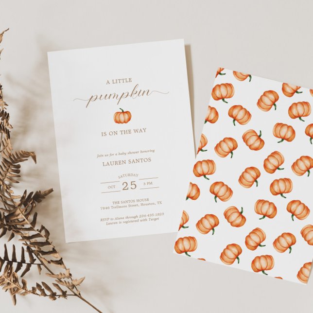 Pumpkin Mönster Fall Baby Shower | Inbjudningar (Available for print and instant digital download!)