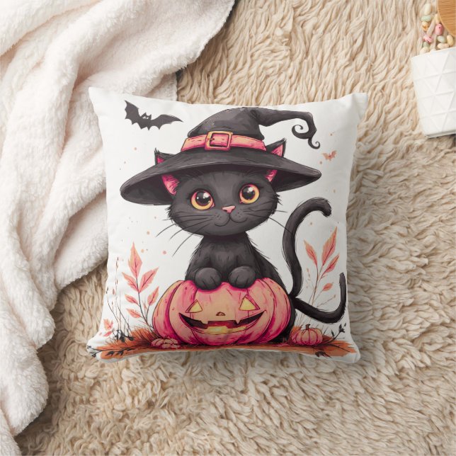 Pumpkin Mönster Halloween Dekorativ kudde (Filt)