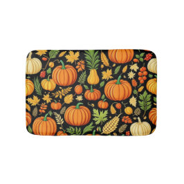Pumpkin Mönster Harvest Day Autumn Bath Mat Badrumsmatta