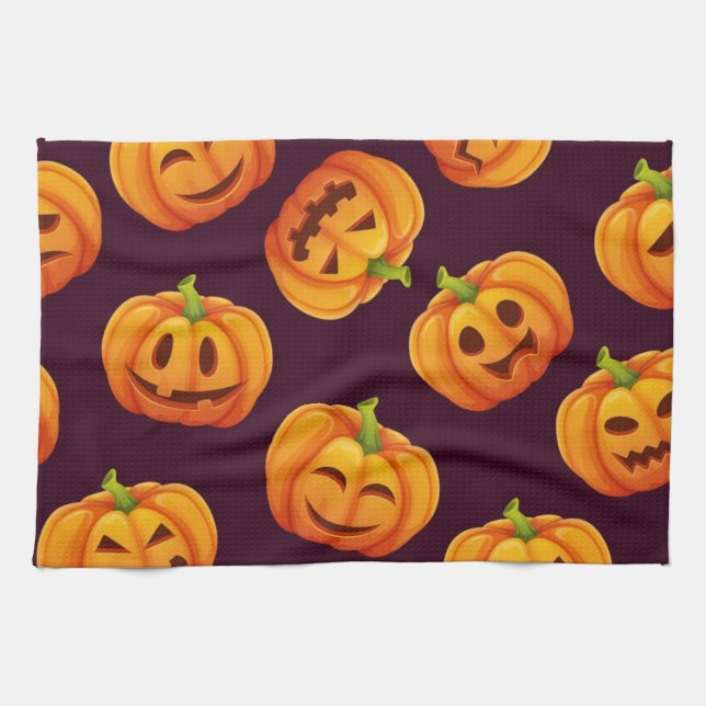 Pumpkin mönster kökshandduk (Horisontell)