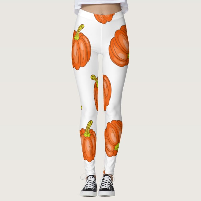Pumpkin mönster leggings (Framsida)