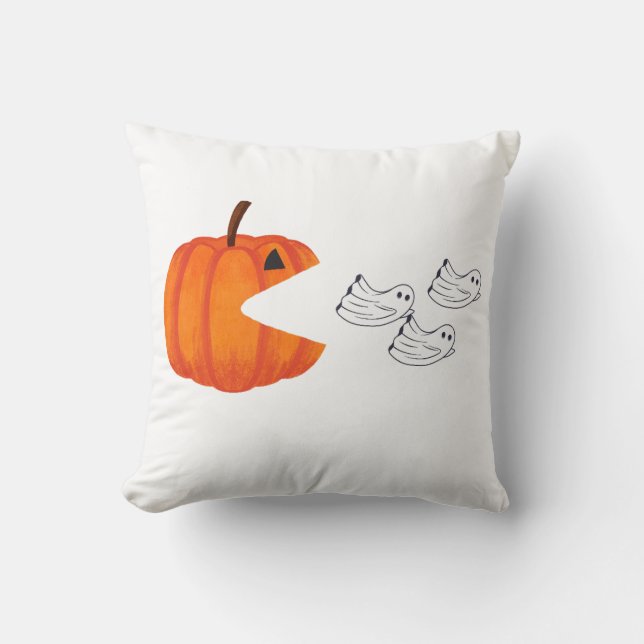 Pumpkin Monster mot Spöken - Spooky Halloween! Kudde (Framsida)