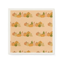 Pumpkin Mönster Papper Napkins - Halloween fest