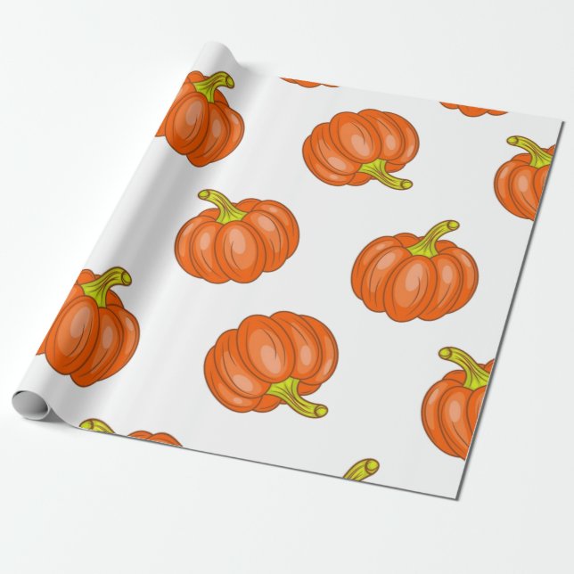 Pumpkin mönster presentpapper (Utrullad)