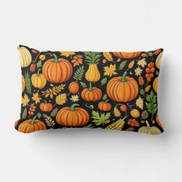 Pumpkin Mönster-skördedagen höstdekretet Lumbarkudde