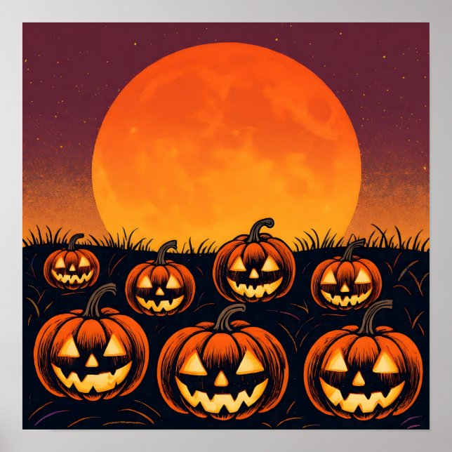 Pumpkin Moonrise Poster (Framsidan)