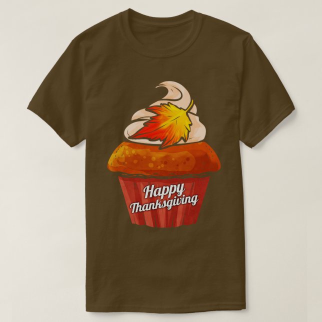 Pumpkin Muffin Happy thanksgiving T Shirt (Design framsida)