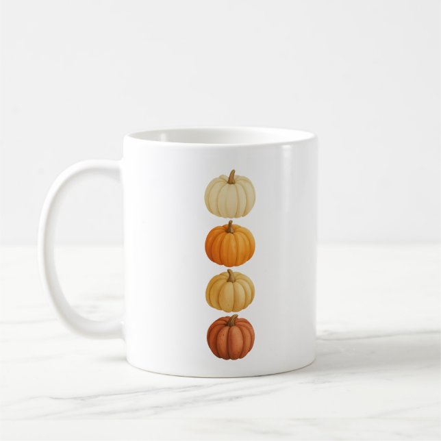 Pumpkin Mugg Mysigt Autumn Coffee Kopp för Fall (Vänster)