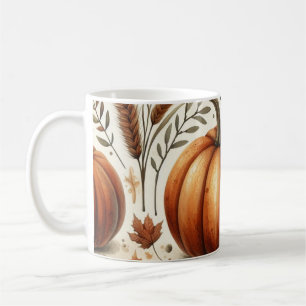 Pumpkin Mugg Watercolor Höst löv