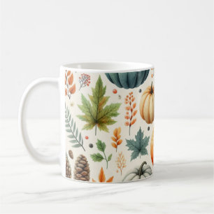 Pumpkin Mugg Watercolor Höst löv