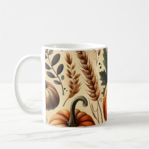 Pumpkin Mugg Watercolor Höst löv