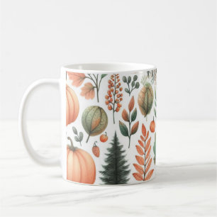 Pumpkin Mugg Watercolor Höst löv