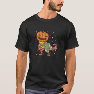Pumpkin Mummy Dinosaur Funny Halloween T Shirt