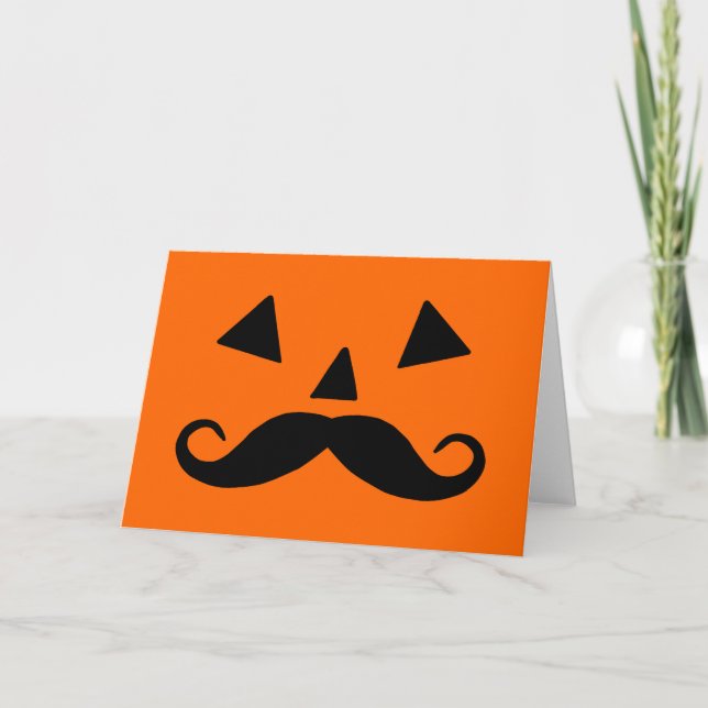 Pumpkin Mustache Kort (Framsida)