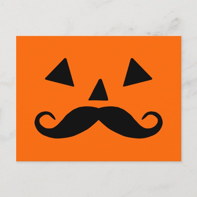 Pumpkin Mustache Vykort (Framsida)