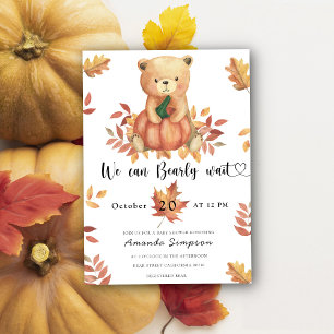 Pumpkin Nalle Fall Baby-dusch Inbjudningar