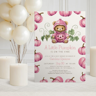 Pumpkin Nalle Girl Baby Shower-inbjudan Inbjudningar