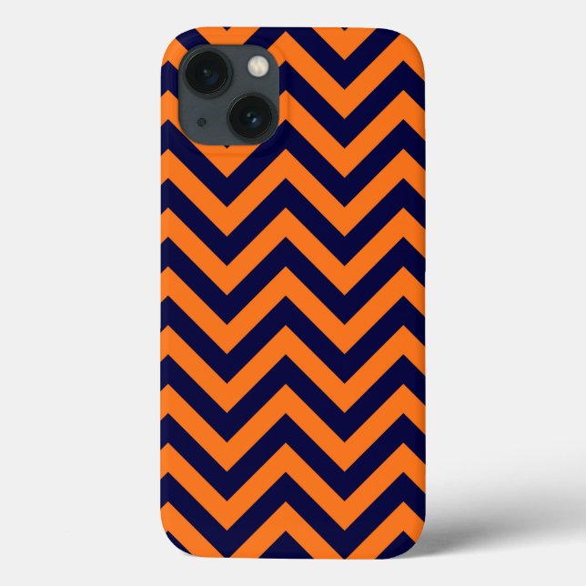 Pumpkin, Navy Blue Large Chevron ZigZag Mönster (Baksida)