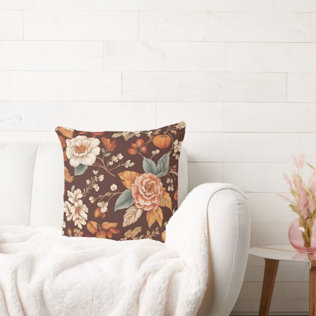 Pumpkin och Autumn Flowers Kudde (Soffa)